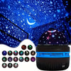 Boreal Dream starry sky projector lighting up a bedroom ceiling with purple nebula